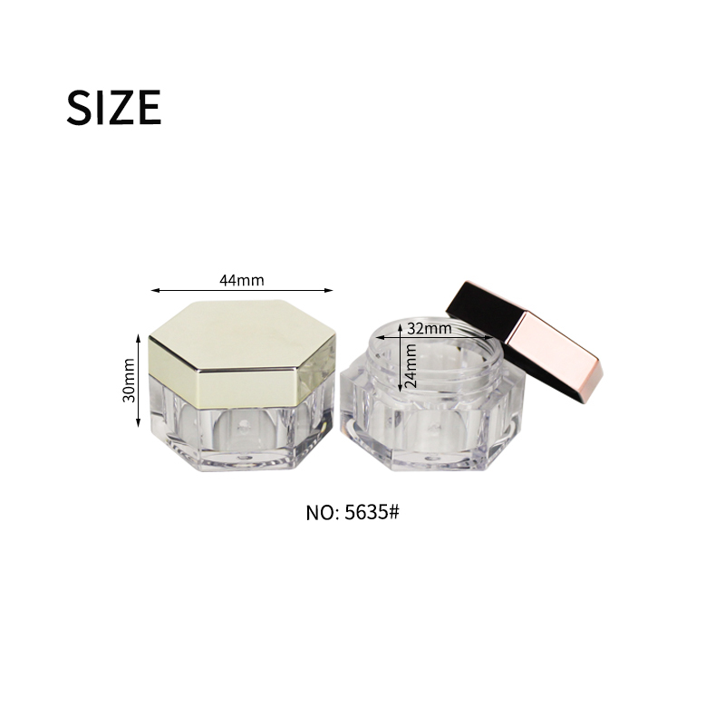 Jinze hexagon mini 10g eye cream jar lip mask container lip balm packaging