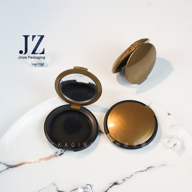 Jinze bronze mini press powder case shading powder packaging blusher container with mirror