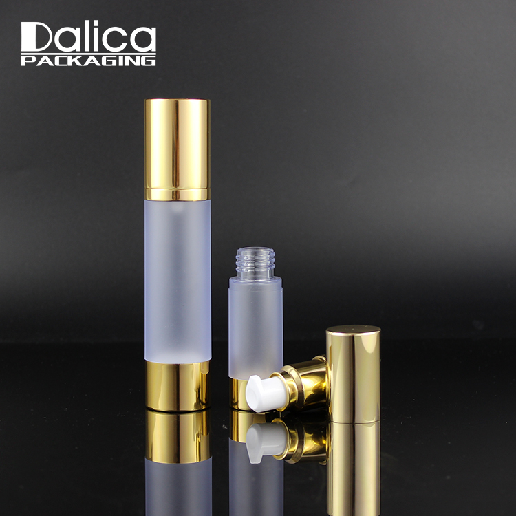 Low MOQ 10ml 15ml 20ml 30ml 50ml 80ml 100ml 120ml gold silver airless pump aluminum cosmetic bottle