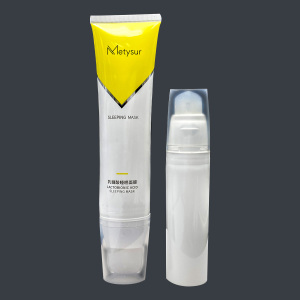 cosmetic plastic facial cream tube with silicone brush