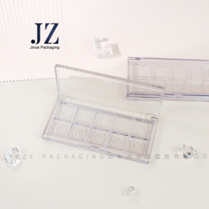 Jinze full transparent eye shadow packaging square 10 colors empty makeup case
