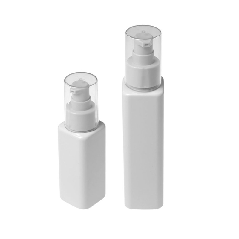 80ml 100ml 120ml 150ml skincare cosmetic packaging pet white square lotion pump bottle with cap