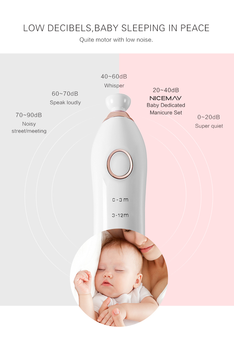 High Quality Baby Nail Trimmer Electric Led Light Automatic Nail Manicure Set for Baby