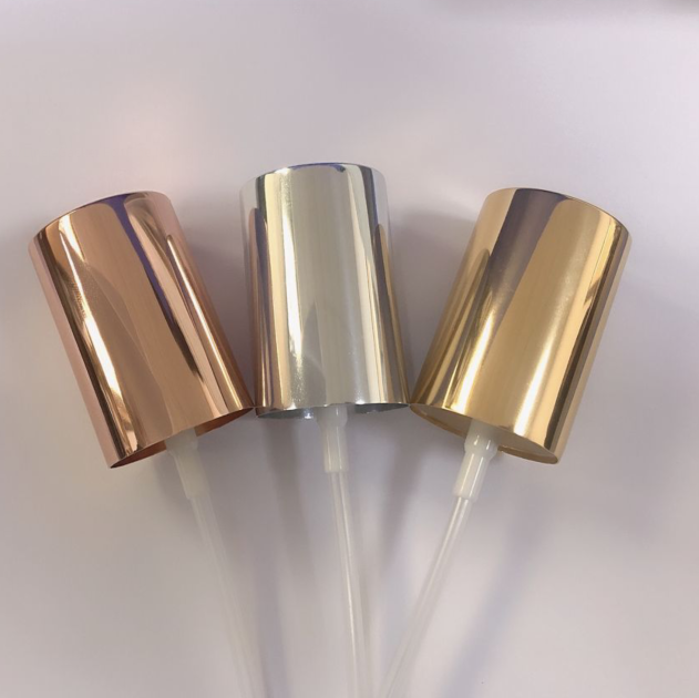 0.2Ml Dosage 24Mm Gold -Silver-Rose Full Cap 24-410 Aluminium Mist Sprayer For Luxury Perfume Bottle