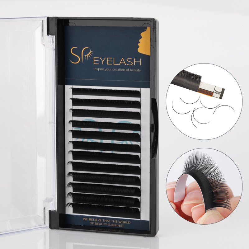 New Soft OEM Private Label Custom Packaging 3D Silk Synthetic Individual Eyelash Extension