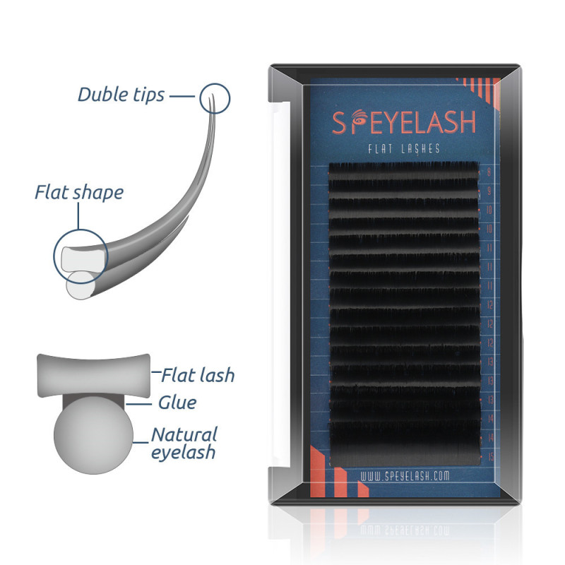 Ellipse Flat Eyelash Extension Split Tips Wispy Curl Fan Eye Lash Bulk Individual Volume 