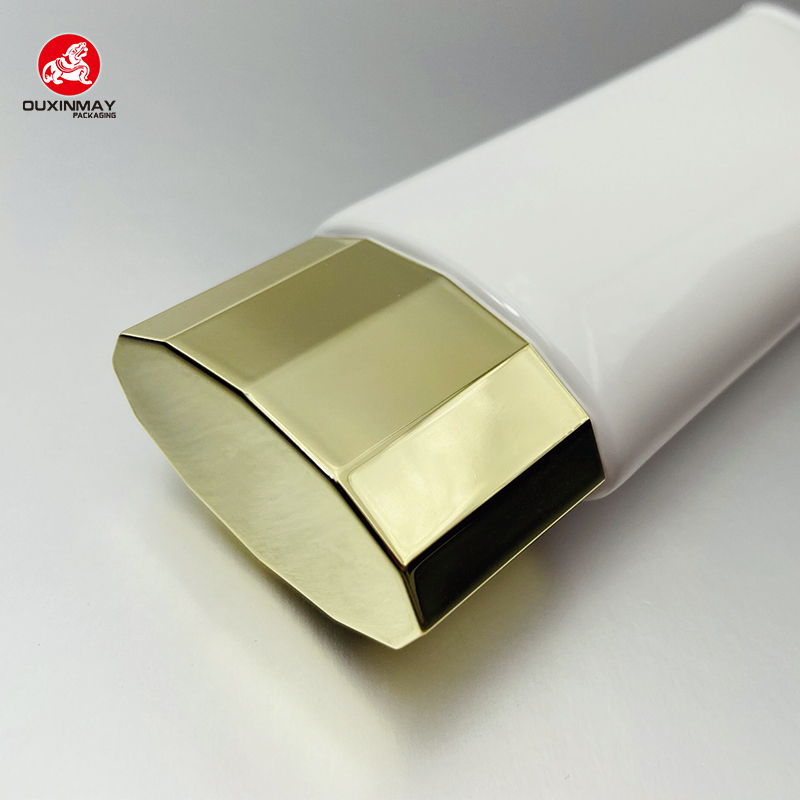 mult-angle oval tube with mult-angle gold lid