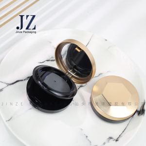 Jinze unique design of lid double layers compact powder case press makeup powder container