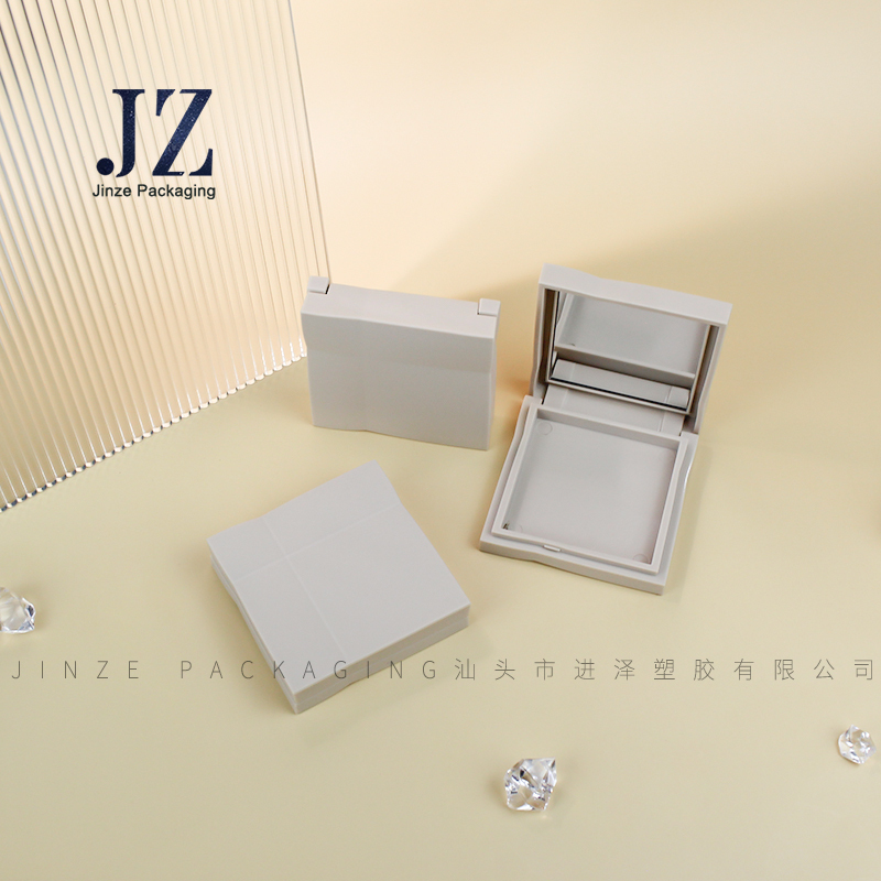 Jinze gift case shape square compact powder case with mirror baked powder container