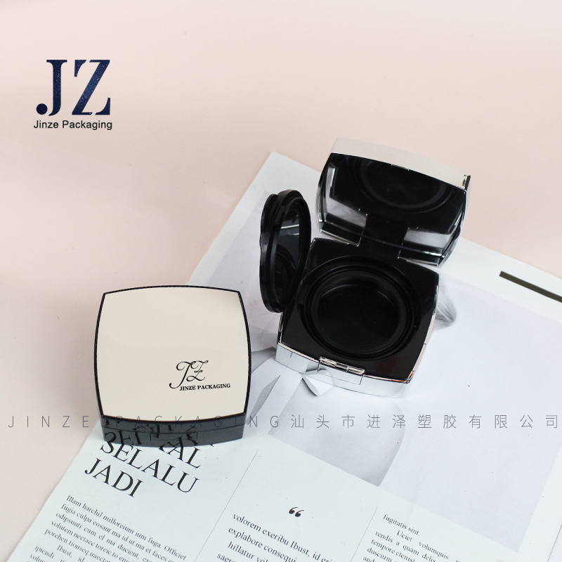Jinze square classic air cushion case with mirror cream foundation cushion container