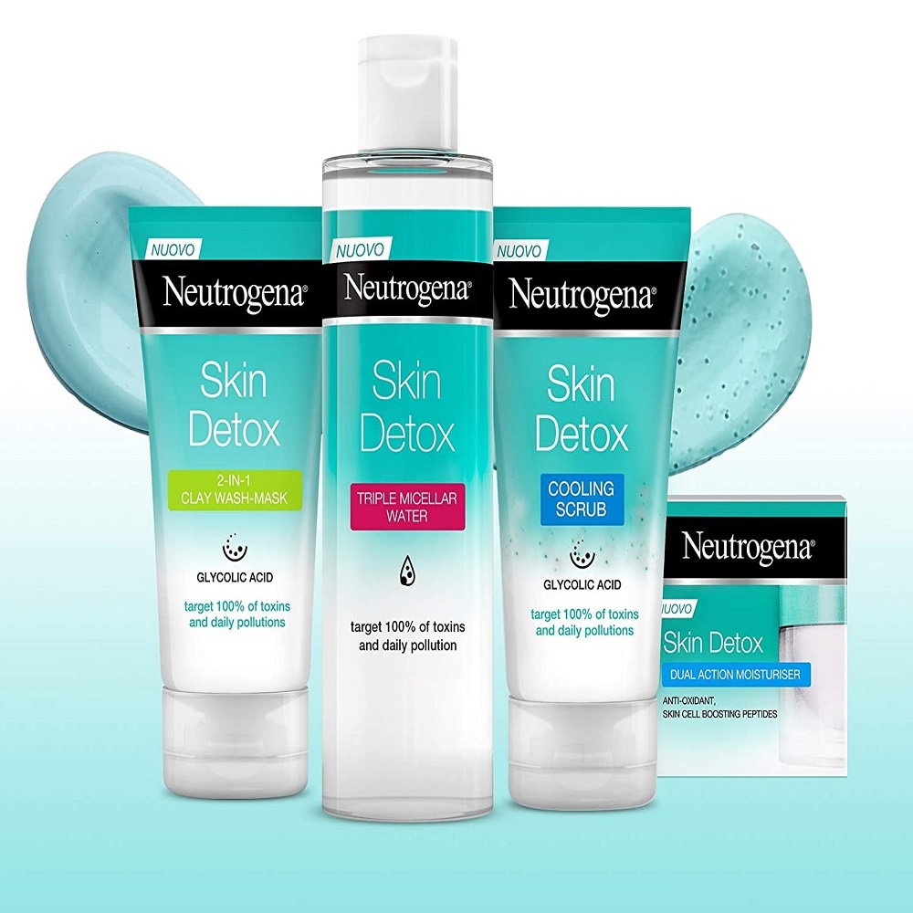 Neutrogena Detox OBM Full Range Products - Exfoliant, Soin Hydratant, Clay Wash Mask, Eau Micellaire