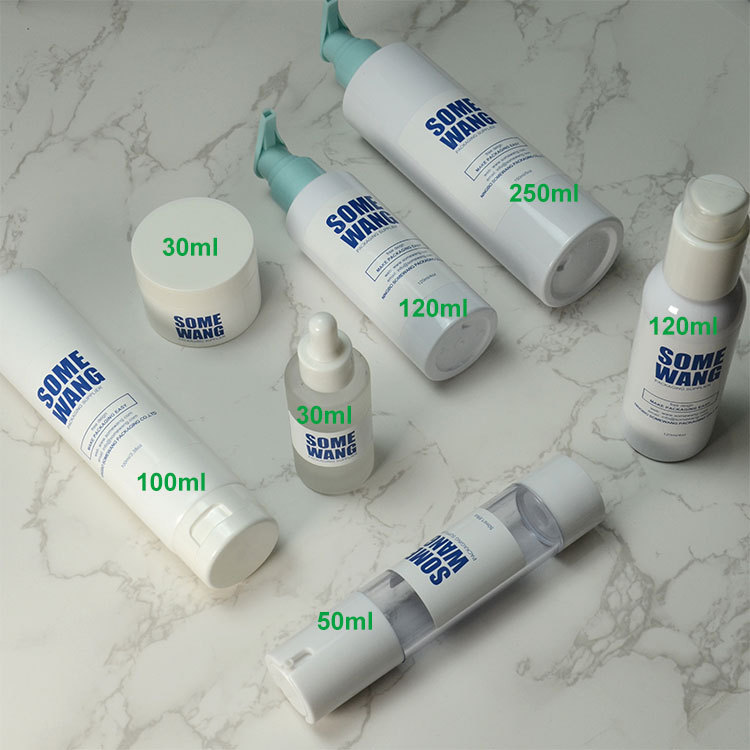 30ml 50ml 120ml 250ml cosmetics packaging bottle sets and jar face cream cosmetic bottle skincare pump bottle