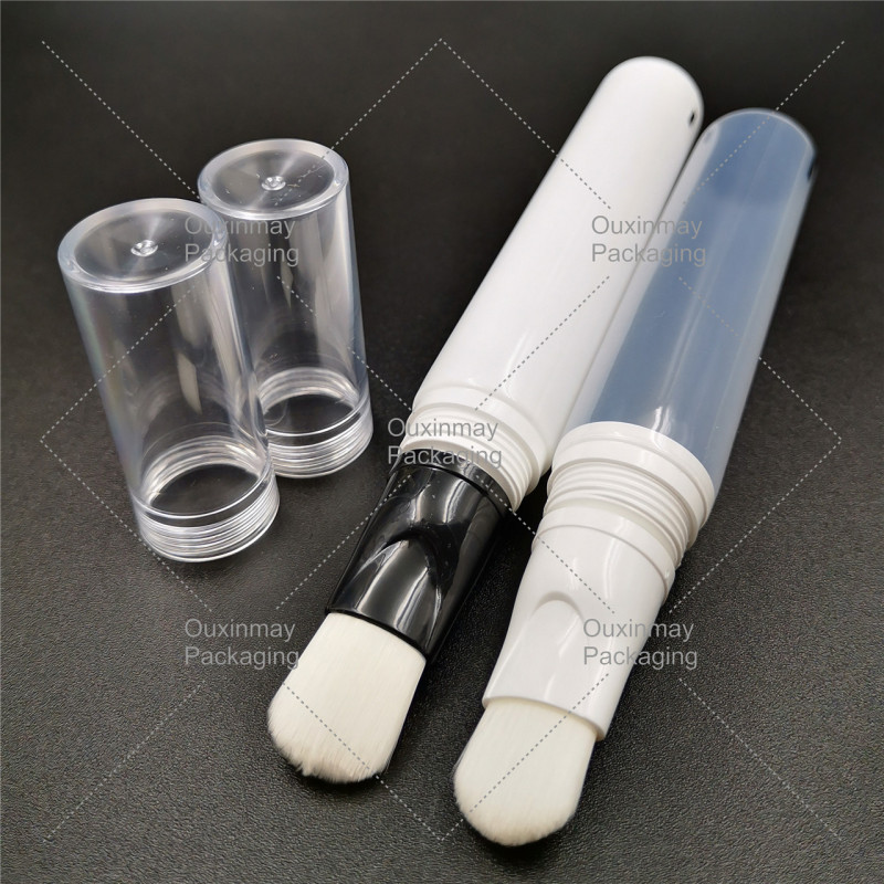 Touchless Hand Free Soft Nylon Brush Application Plastic Tube for BB Cream MakeUp Foundation
