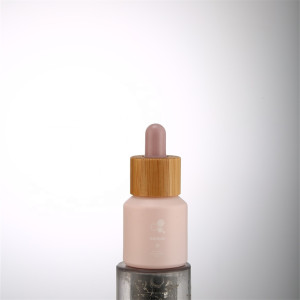 macarons pink brown glass essential oil bottle with bamboo lid 15ml 30ml