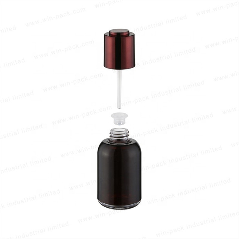 Winpack New Type Cosmetic Acrylic Serum Amber Bottle With Press Pump Dropper Cap