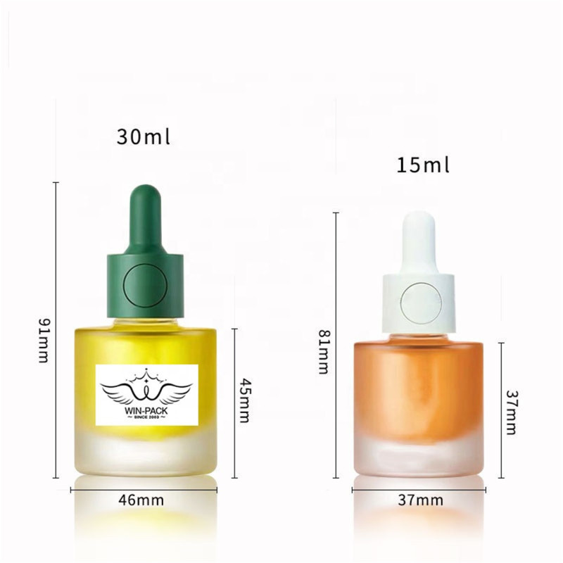 Thick glass dropper bottle click on press dropper bottle for essential oil serum personal care 15ml 30ml