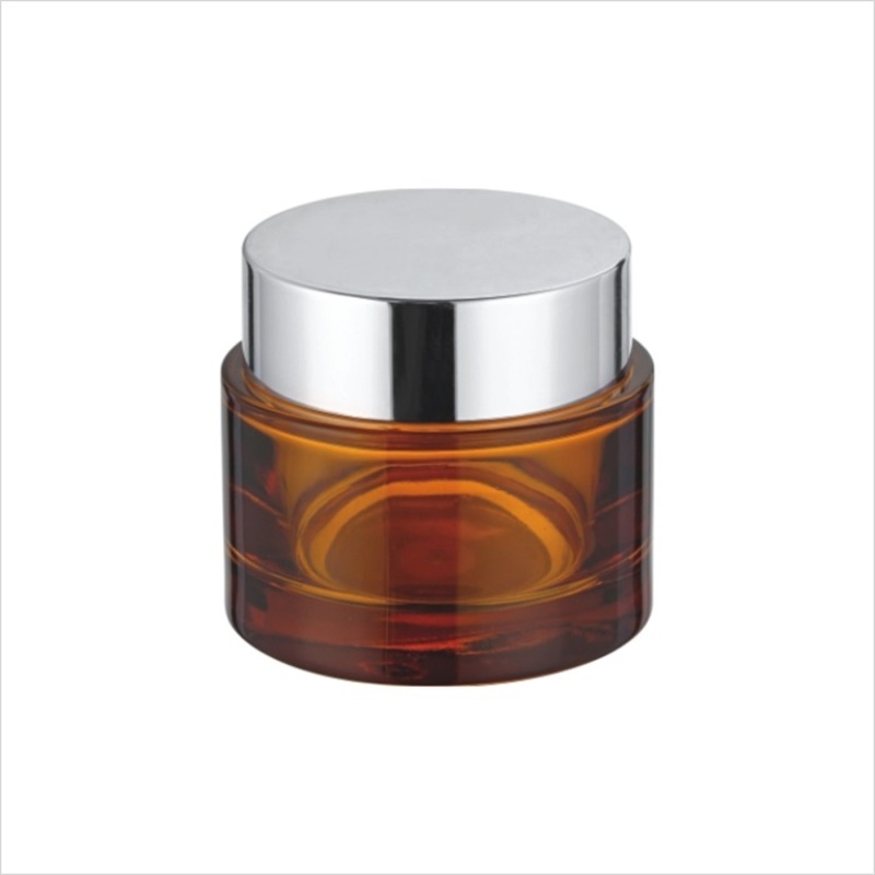 Amber glass cosmetic jar for personal care cream lotion empty cosmetic container 80ml