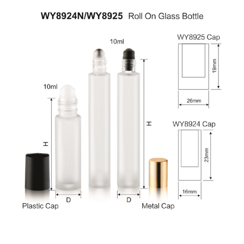 Amber Glass Empty Roll on Bottles Bottles 10ml with Stainless Steel Roller Ball for Essential Oils