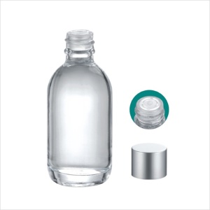 Round Boston shape round glass bottle for personal skin care toner lotion bottle 60ml