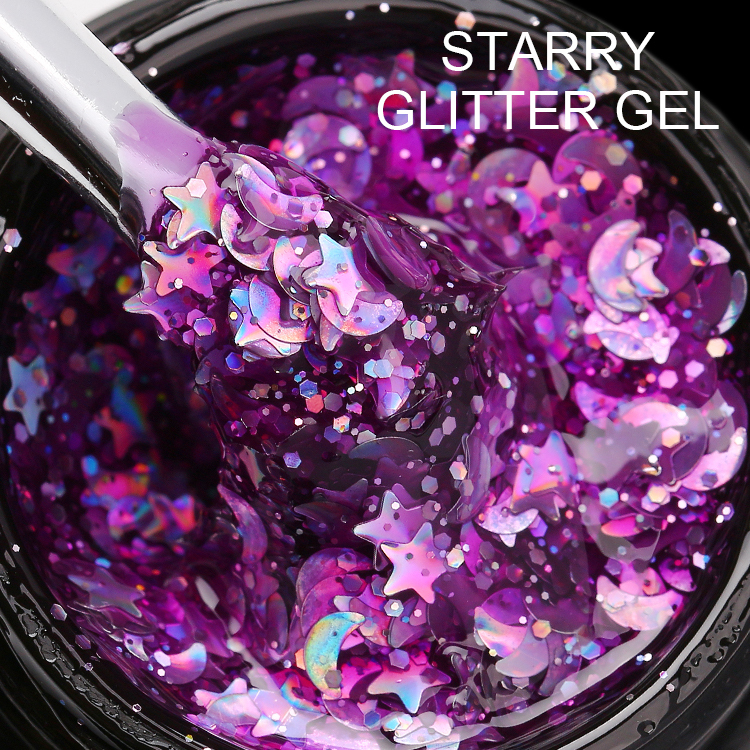 Yidingcheng factory free samples new arrival shining glitter starry uv led gel nail polish