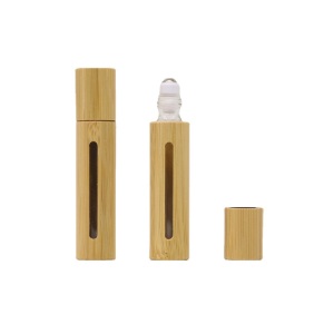 Glass Roller Bottles Essential Oil Bottles Perfume Cosmetic Sample Bottles With Bamboo Lids
