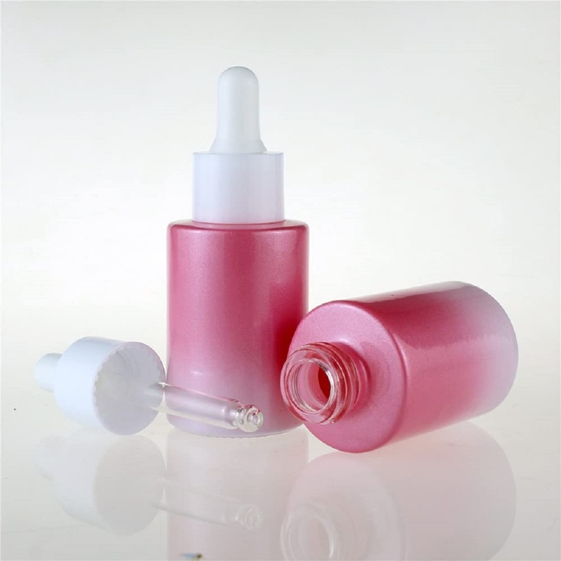Pink Coated Eye Glass Dropper Bottle 30ml for personal care Essential Oils, Perfume,Hair Oils