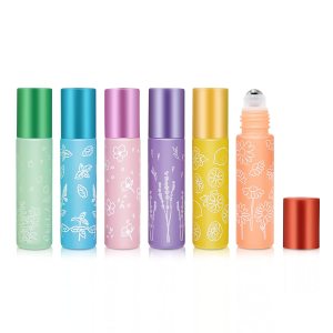 Essential Oil Roller Bottles 10ml Roll on bottle with Stainless Steel Balls, Portable Refillable