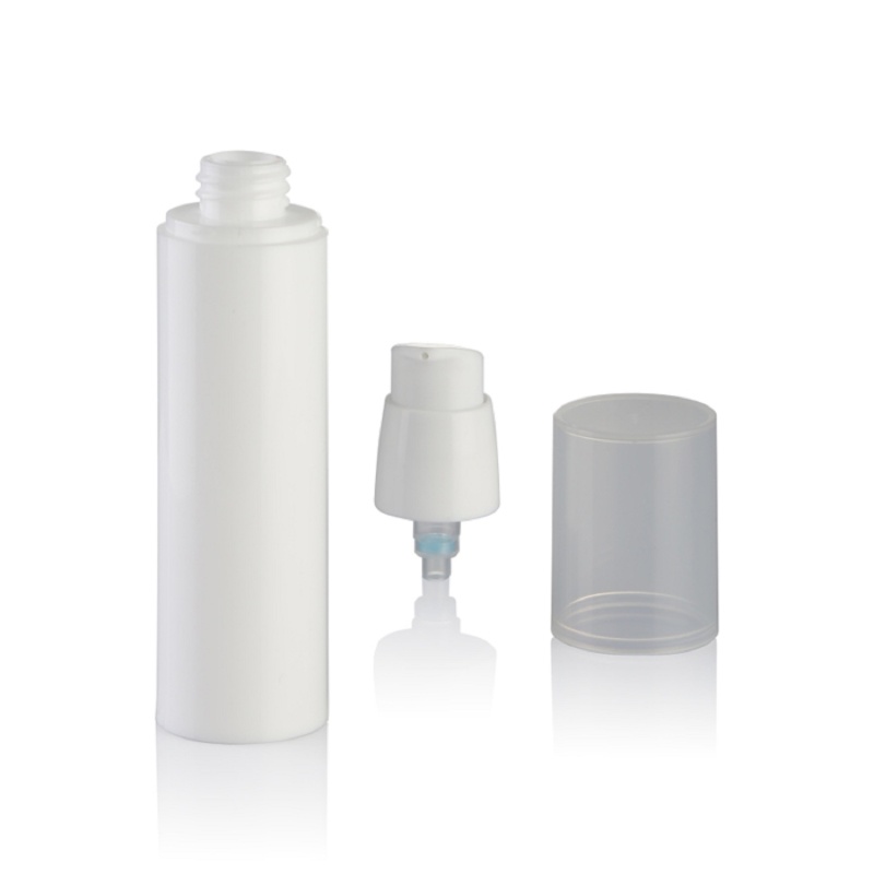 White pp plastic airless pump bottle with cap for serum lotion cosmetic packing bottles 15 30 40 50 80 100ml