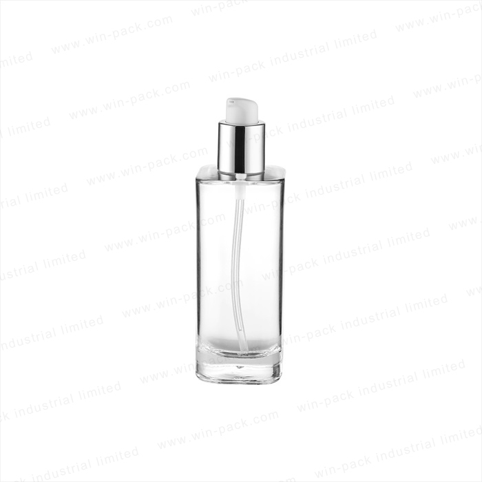 Eco-friendly frost glass body lotion bottle with pump empty cream jar containers with flip cap