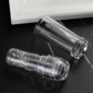Customized transparent lipstick tube packaging clear lip balm with round shape