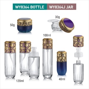 Luxury Empty Refillable Glass Container Makeup Cosmetic Face Cream Lotion Pump Bottles Jars Pots