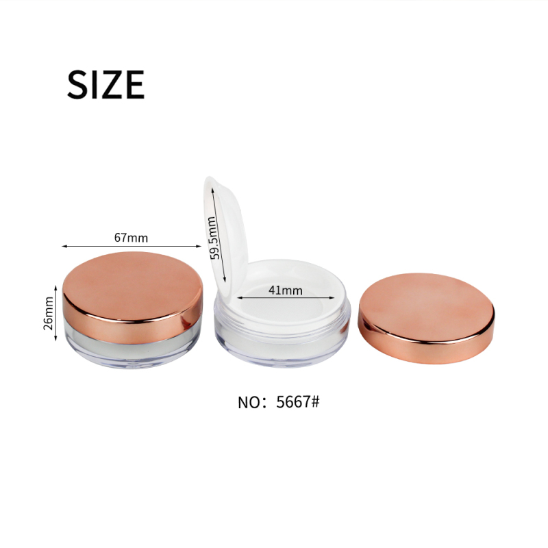 Jinze loose powder jar round elasticated net sifter loose powder containers