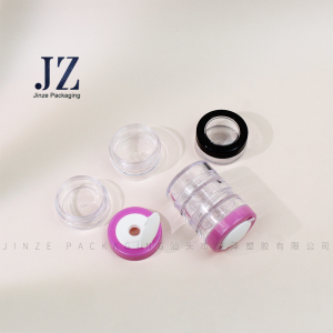 Jinze 2 kinds of lid multilayer eye shadow case glitter powder jar custom design