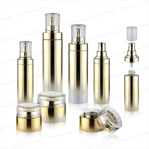 Empty electroplated Glass Pump Bottles round Cosmetic Bottles Refillable Dispensers for Lotion cream