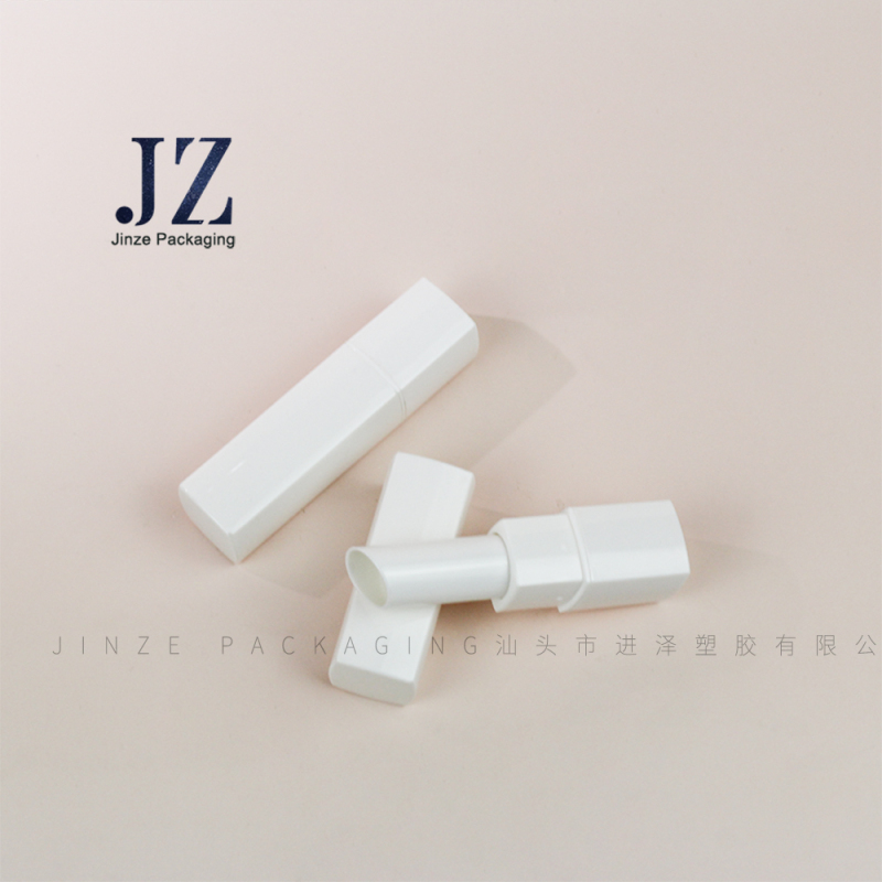 Jinze square lipstick tube 11.1mm inner white lip balm container