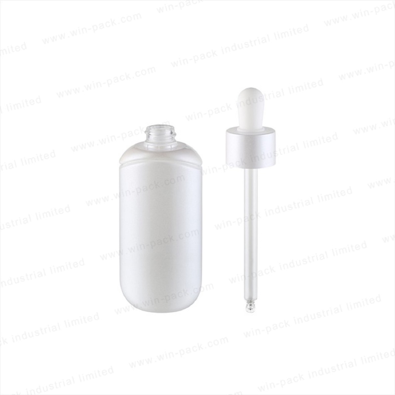 White oval glass lotion pump bottle essential oil dropper bottle and jar for personal care