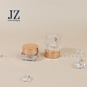 Jinze mini lip balm jar round lid with square bottle cute eye shadow container screw cap