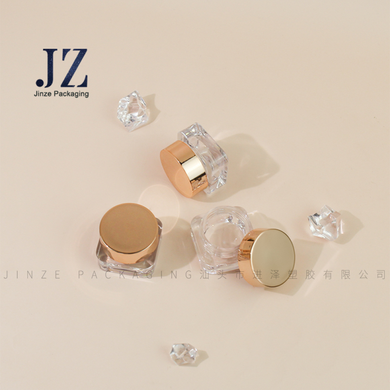 Jinze mini lip balm jar round lid with square bottle cute eye shadow container screw cap
