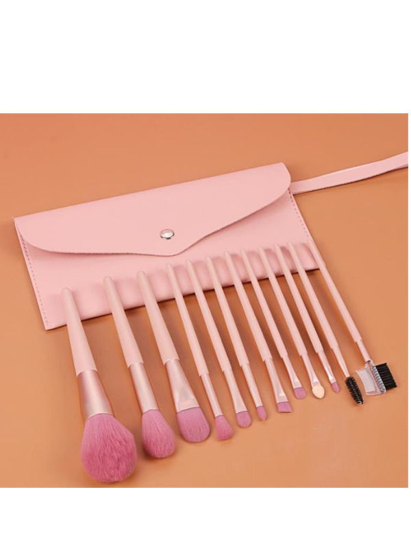 7pcs of 12pcs pink makeup brushes girls heart Makeup Eye shadow brush beauty makeup