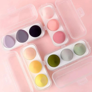 Popular 3PCS Box Beauty Sponges Set With Egg Box Beauty Facial Foundation Blending Makeup Sponge Set