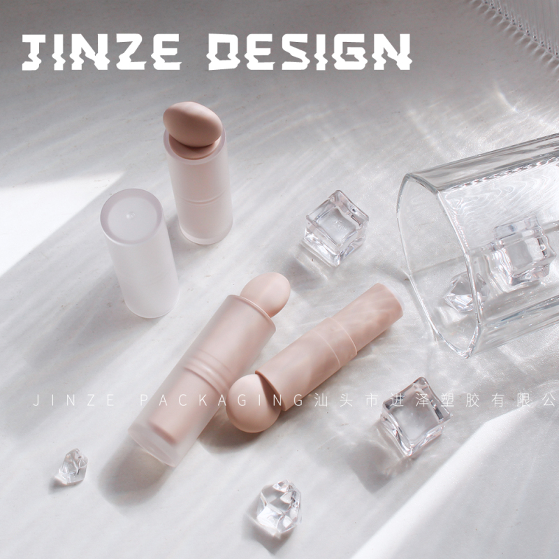 Jinze RTS unique design matte transparent lid with nude inner lipstick tube round lip balm container