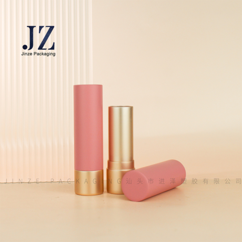 Jinze 2 kinds of lid round aluminium lipstick tube glitter gold lipstick container