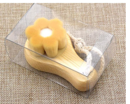 Flower shape Facial cleansing brushes wooden handle small size brush deep Pore Cleasning