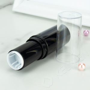 New design empty black concealer plastic tube custom cosmetic roundcontainer for makeup packaging