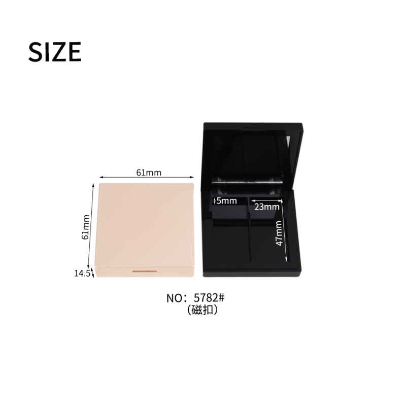 Jinze magnet square 2 colors eye shadow case blusher container shading powder packaging
