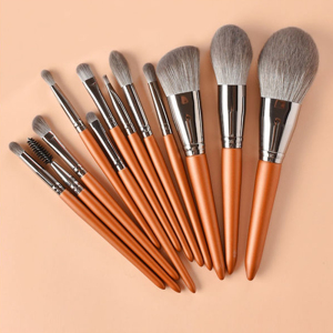 12pcs real wooden handle cosmetic brush makeup brush facial brush beauty tools for all face need