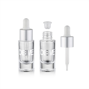 DEMEI  Luxury Cosmetic 30ml clear glass dropper bottle with matte white Silicone Bulb
