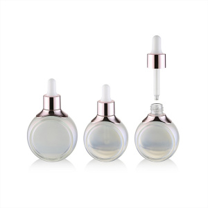 DEMEI Pretty Glass Serum Cosmetic Bottle With Silver Dropper Lid 30ml
