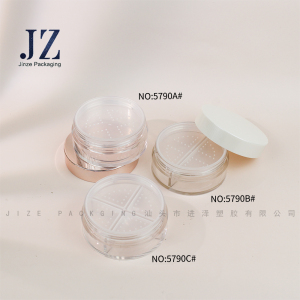 Jinze 1 or 2 or 4 colors loose powder jar round loose powder casing custom design