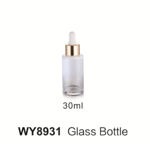 DEMEI WY8931 10ML Cosmetic Pure White Lotion Round Glass Bottles With Aluminum Pump